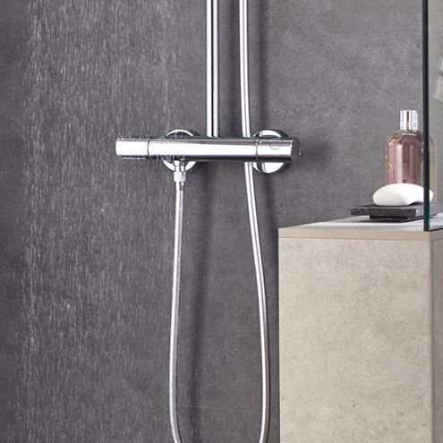 GROHE EUPHORIA SYSTEM 180 sprchový set s termostatickou batériou, horná sprcha, ručná sprcha, tyč, hadica, chróm 27296001 Obrázek - fotka