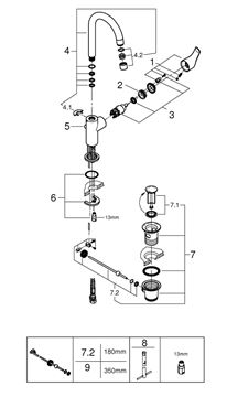 GROHE EUROSMART umývadlová stojanková batéria, s odtokovou súpravou, chróm 23537002 Obrázek - fotka