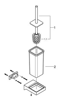 GROHE SELECTION CUBE WC kefa, nástenná, sklo, chróm 40857000 Obrázek - fotka