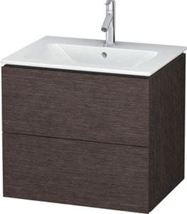 DURAVIT L-CUBE skrinka pod umývadlo 62x48,1x55 cm, 2 zásuvky, Push-open, Dark Brushed Oak