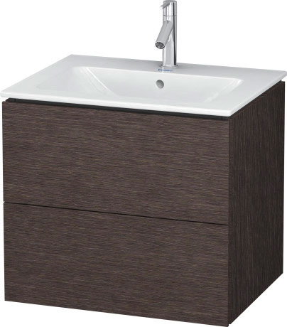 DURAVIT L-CUBE skrinka pod umývadlo 62x48,1x55 cm, 2 zásuvky, Push-open, Dark Brushed Oak LC624007272 Obrázek - Hlavní obrázek