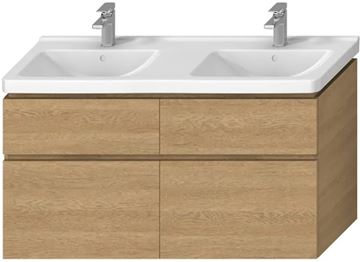 JIKA CUBITO PURE skrinka pod dvojumývadlo 128x46,7x68,3 cm, 4 zásuvky, Push-open, dub