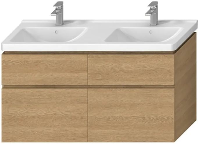 JIKA CUBITO PURE skrinka pod dvojumývadlo 128x46,7x68,3 cm, 4 zásuvky, Push-open, dub H40J4274025191 Obrázek - Hlavní obrázek