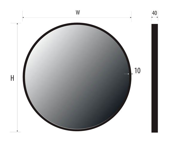 BEMETA CORA zrkadlo 60 cm 198411071 Technický nákres