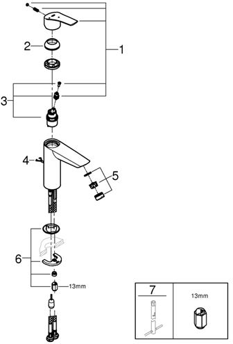 GROHE EUROSMART umývadlová stojanková batéria, studený štart, chróm 2339430E Obrázek - fotka