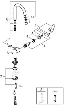 GROHE EUROSMART umývadlová stojanková batéria, chróm 23743003 Obrázek - fotka