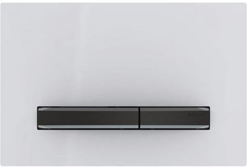 GEBERIT SIGMA 50 ovládacie tlačidlo pre dve splachovania, easy-to-clean, zinok/plast, biela/čierny chróm
