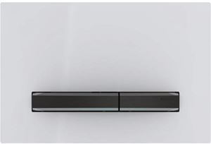 GEBERIT SIGMA 50 ovládacie tlačidlo pre dve splachovania, easy-to-clean, zinok/plast, biela/čierny chróm