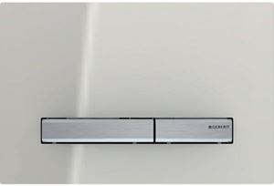 GEBERIT SIGMA 50 ovládacie tlačidlo pre dve splachovania, zinok/sklo, chróm/piesková šedá