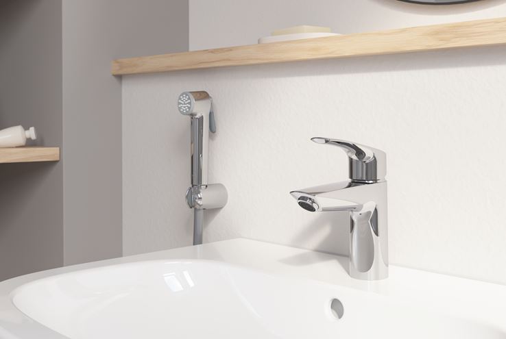 GROHE EUROSMART umývadlová stojanková batéria, s bidetovou sprškou, chróm 23124003 Obrázek - fotka