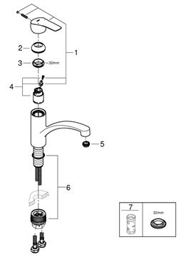 GROHE EUROSMART drezová batéria, chróm 3328130E Obrázek - fotka