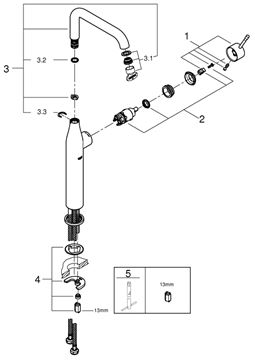 GROHE ESSENCE NEW umývadlová stojanková batéria, chróm 24170001 Obrázek - fotka