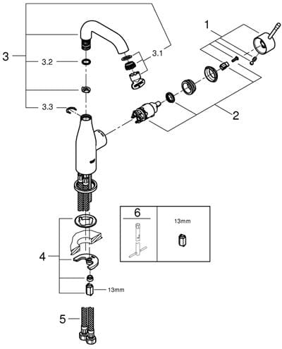GROHE ESSENCE NEW umývadlová stojanková batéria, chróm 24176001 Obrázek - fotka