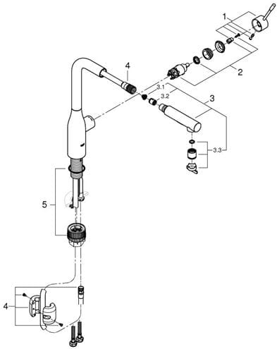 GROHE ESSENCE NEW drezová batéria, s vyťahovacou sprškou, brúsený hard graphite 30504AL0 Obrázek - fotka