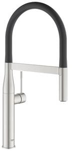 GROHE ESSENCE NEW drezová batéria, s flexi ramienkom a sprškou, supersteel/čierna