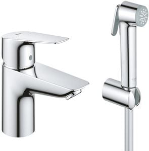 GROHE BAUEDGE umývadlová stojanková batéria, s bidetovou sprškou, chróm