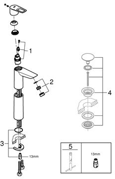 GROHE BAULOOP umývadlová stojanková batéria, chróm 23764001 Obrázek - fotka