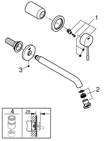 GROHE ESSENCE NEW umývadlová podomietková batéria, chróm 29193001 Obrázek - fotka