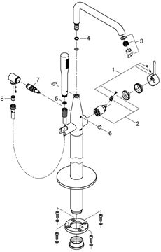 GROHE ESSENCE NEW vaňová batéria na podlahu, s prepínačom, so sprchovou súpravou, chróm 25248001 Obrázek - fotka