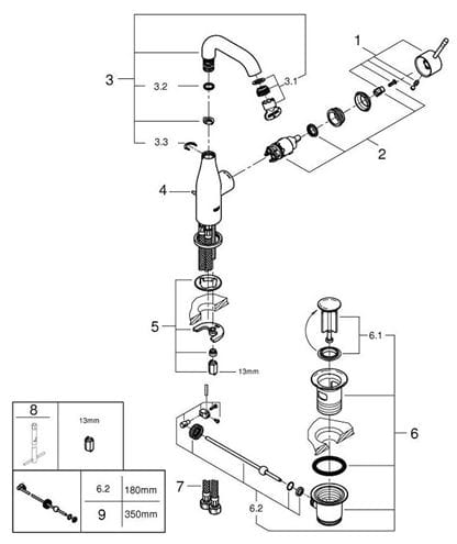 GROHE ESSENCE NEW umývadlová stojanková batéria, s odtokovou súpravou, brúsený hard graphite 24173AL1 Obrázek - fotka