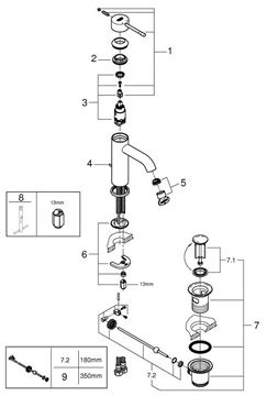 GROHE ESSENCE NEW umývadlová stojanková batéria, s odtokovou súpravou, supersteel 24171DC1 Obrázek - fotka