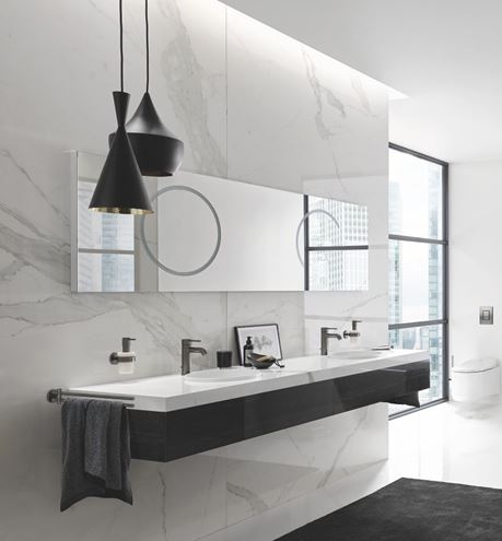 GROHE ESSENCE NEW umývadlová stojanková batéria, s odtokovou súpravou, brúsený hard graphite 24171AL1 Obrázek - fotka