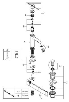 GROHE ESSENCE NEW umývadlová stojanková batéria, s odtokovou súpravou, hard graphite 24171A01 Obrázek - fotka