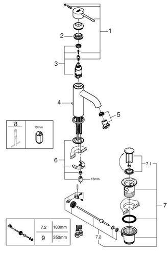 GROHE ESSENCE NEW umývadlová stojanková batéria, s odtokovou súpravou, warm sunset 24171DA1 Obrázek - fotka