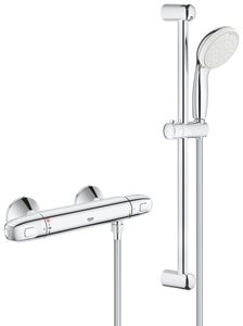 GROHE GROHTHERM 1000 sprchový set s termostatickou batériou, ručná sprcha s 2 prúdmi, tyč, hadica, chróm