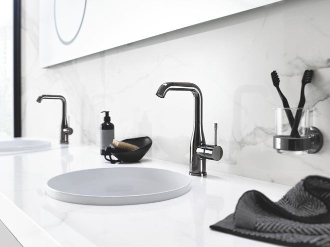 GROHE ESSENCE NEW umývadlová stojanková batéria, s odtokovou súpravou, supersteel 24174DC1 Obrázek - fotka