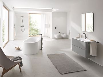 GROHE ESSENCE NEW umývadlová stojanková batéria, s odtokovou súpravou, hard graphite 24174A01 Obrázek - fotka