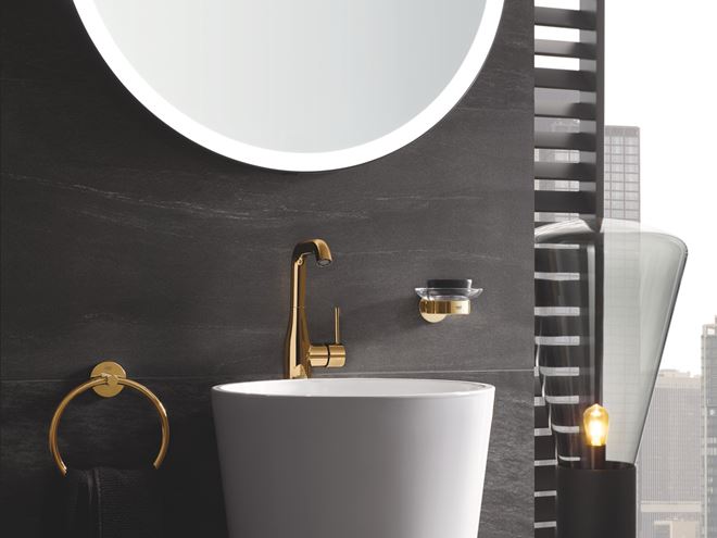GROHE ESSENCE NEW umývadlová stojanková batéria, s odtokovou súpravou, cool sunrise 24174GL1 Obrázek - fotka