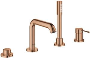 GROHE ESSENCE NEW batéria na okraj vane, 4-otvorová, s prepínačom, so sprchovou súpravou, warm sunset