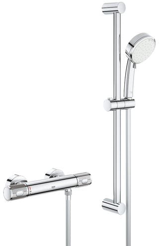 GROHE GROHTHERM 1000 PERFORMANCE sprchový set s termostatickou batériou, ručná sprcha s 2 prúdmi, tyč, hadica, chróm 34834000 Obrázek - Hlavní obrázek