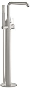 GROHE ESSENCE NEW vaňová batéria na podlahu, s prepínačom, so sprchovou súpravou, supersteel