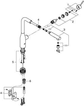 GROHE ESSENCE NEW drezová batéria, s vyťahovacou sprškou, hard graphite 30504A00 Obrázek - fotka