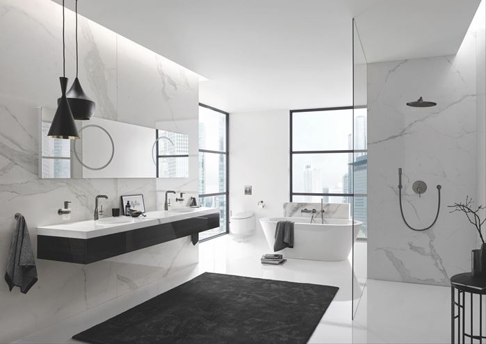 GROHE ESSENCE NEW vaňová podomietková batéria, s prepínačom, brúsený hard graphite 24167AL1 Obrázek - fotka