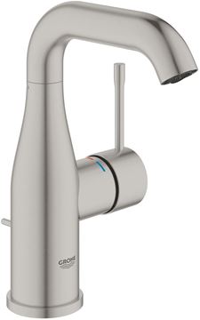 GROHE ESSENCE NEW umývadlová stojanková batéria, s odtokovou súpravou, supersteel