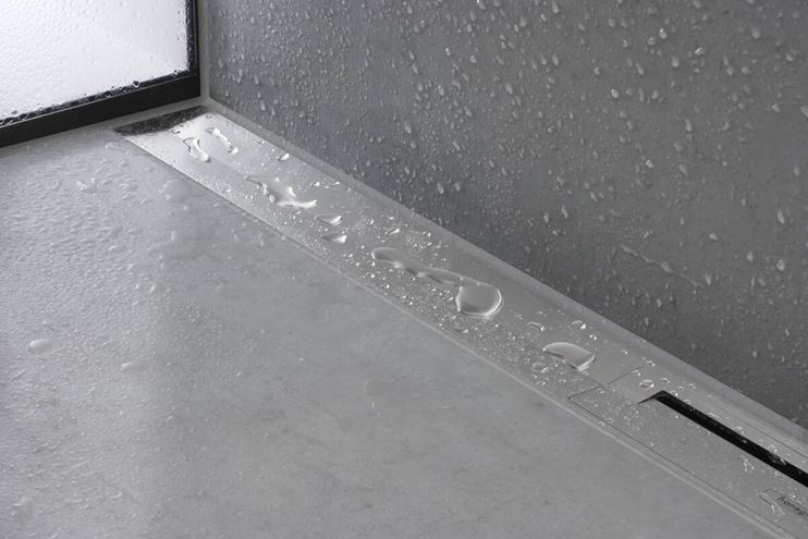 HANSGROHE 800 RAINDRAIN FLEX vrchná sada sprchového žľabu, skracovateľný, pre inštaláciu k stene, matná čierna 56051670 Obrázek - fotka
