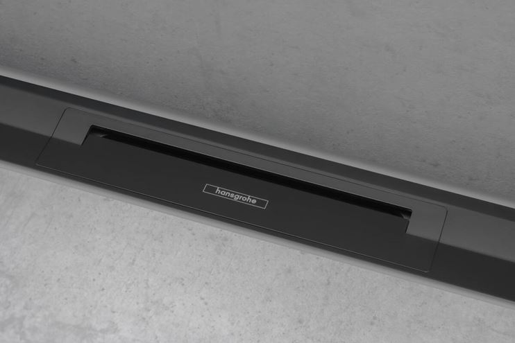 HANSGROHE 800 RAINDRAIN FLEX vrchná sada sprchového žľabu, skracovateľný, pre inštaláciu k stene, matná čierna 56051670 Obrázek - fotka