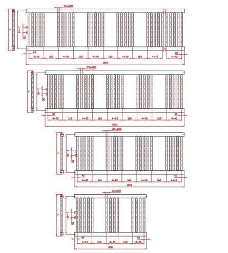 EASY KD kúpeľňový radiátor 800/450, stredové pripojenie, biela EA 450/800S Technický nákres