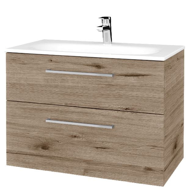 DŘEVOJAS PROJECT SZZ2 80 skrinka pod umývadlo 79x44,8x56 cm, 2 zásuvky, úchytka chróm lesk, herkules