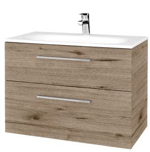 DŘEVOJAS PROJECT SZZ2 80 skrinka pod umývadlo 79x44,8x56 cm, 2 zásuvky, úchytka chróm lesk, herkules