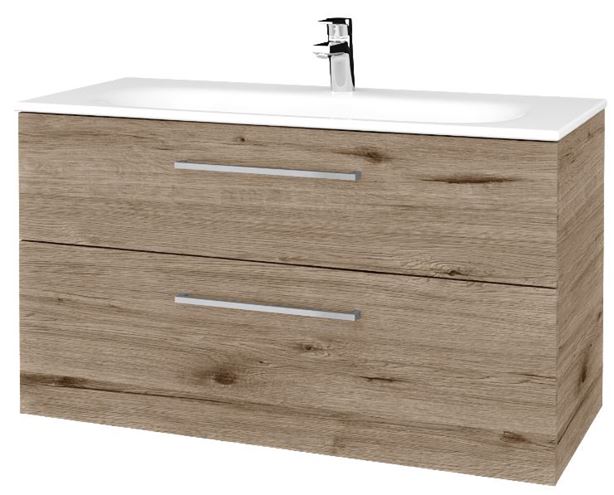 DŘEVOJAS PROJECT SZZ2 100 skrinka pod umývadlo 99x44,8x56 cm, 2 zásuvky, úchytka chróm lesk, herkules 416546-T04 Obrázek - Hlavní obrázek
