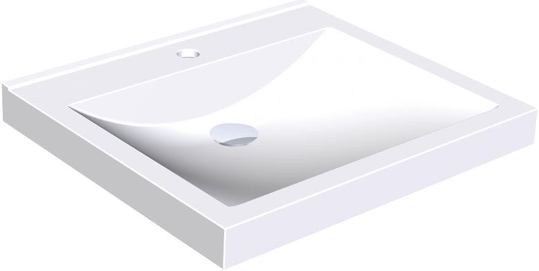 KWC QUADRO ANMW411 umývadlo 60 cm, s otvorom pre batériu, bez prepadu, miranit 2000090011 Obrázek - Hlavní obrázek