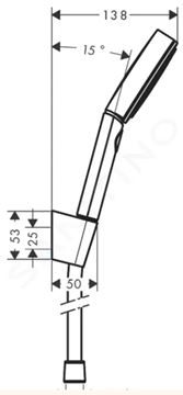 HANSGROHE PULSIFY SELECT S 3JET sprchová súprava 3-dielna, ručná sprcha pr. 105 mm, Relaxation 3 prúdy, hadica, držiak, matná čierna 24302670 Technický nákres