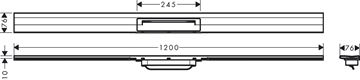 HANSGROHE 1200 RAINDRAIN FLEX vrchná sada sprchového žlabu, zkracovateľný, pro instalaci ke stěně, kartáčovaná nerez oceľ 56054800 Technický nákres