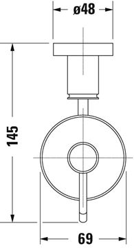 DURAVIT D-CODE dávkovač tekutého mydla, nástenný, sklo, chróm 0099161000 Technický nákres