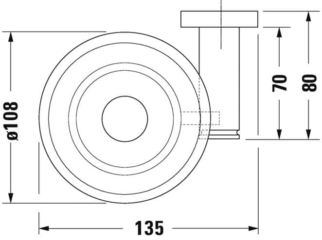 DURAVIT D-CODE mydlovnička, nástenná ľavá, sklo, chróm 0099171000 Technický nákres