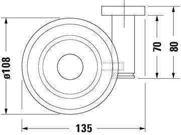 DURAVIT D-CODE mydlovnička, nástenná ľavá, sklo, chróm 0099171000 Technický nákres